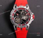Swiss Replica Roger Dubuis Excalibur Spider Tourbillon Skeleton Watch With Red Rubber Band (1)_th.jpg
